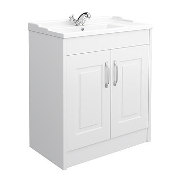 York Traditional White Bathroom Basin Unit (800 x 460mm)  Profile Large Image