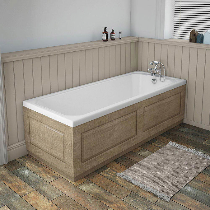 York Wood Finish Traditional End Bath Panel & Plinth - 700mm Profile Large Image