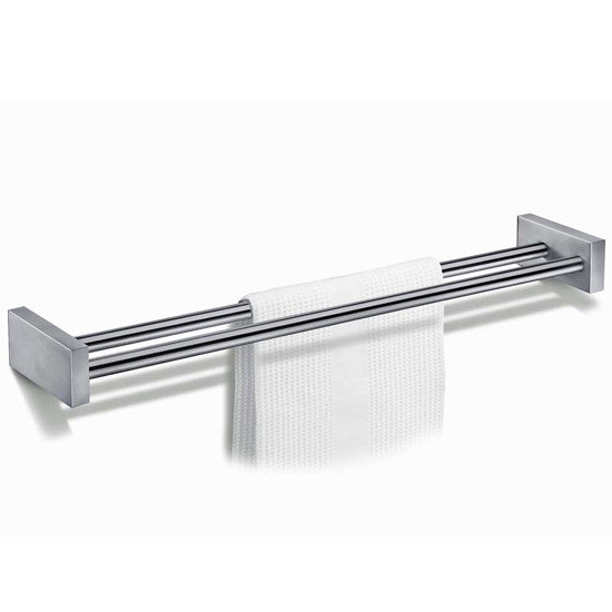 Zack Fresco Large Double Towel Rail - Stainless Steel - 40144 Large Image