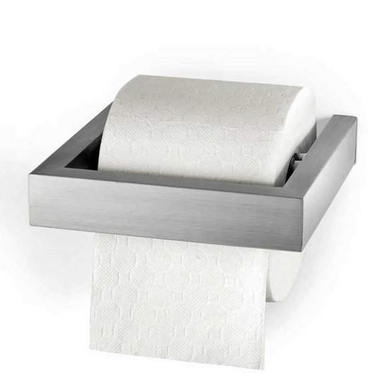 Zack Linea Wall Mounted Toilet Roll Holder - Stainless Steel - 40386 Large Image