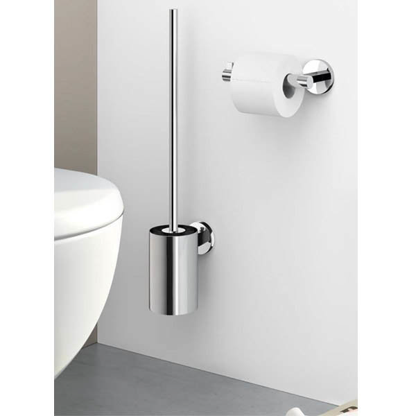Zack Scala Stainless Steel Wall Mounted Toilet Brush + Mount Adhesive Feature Large Image