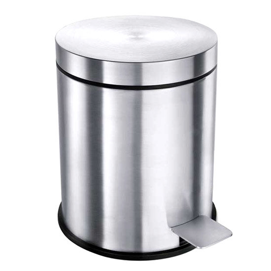 Zack Vasca Large 5 Litre Pedal Bin - Stainless Steel - 40301 Large Image