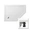 Zamori - 35mm Offset Pentangle Shower Tray with Leg & Panel Set - Right Hand - Various Size Options 