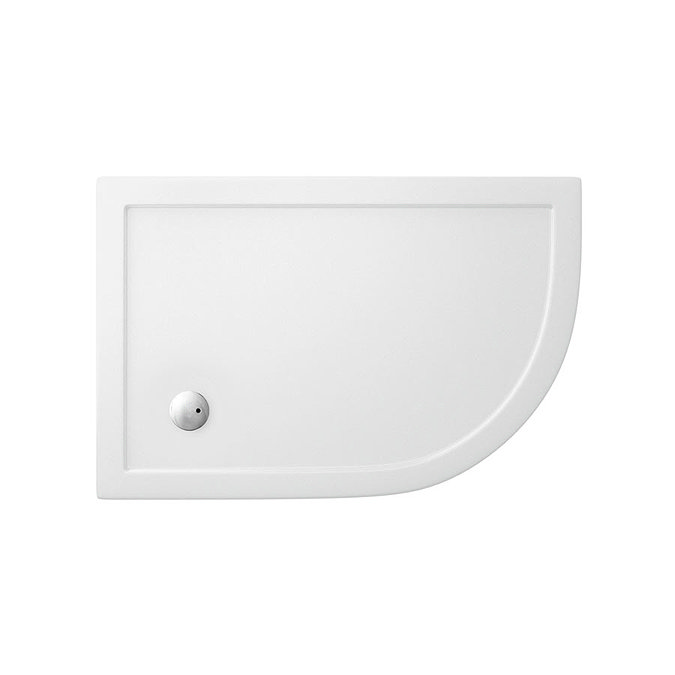 Zamori - 35mm Offset Quadrant Anti-Bacterial Shower Tray - Right Hand Large Image