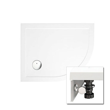 Zamori - 35mm Offset Quadrant Shower Tray with Leg & Panel Set - Right Hand - Various Size Options P