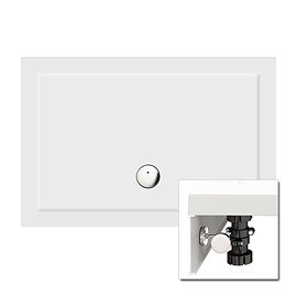Zamori - 35mm Rectangular Shower Tray with Leg & Panel Set - Various Size Options Large Image