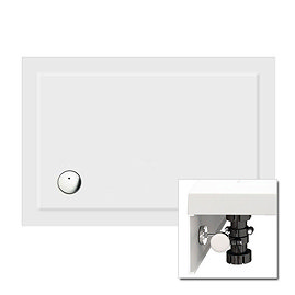 Zamori - 35mm Rectangular Shower Tray with Leg & Panel Set - 1100mm x 800mm Large Image