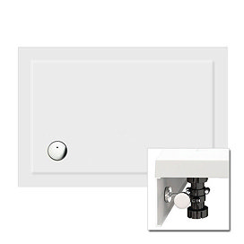 Zamori - 35mm Rectangular Shower Tray with Leg & Panel Set - 1100mm x 800mm Large Image