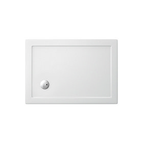 Zamori - White Rectangular 35mm Anti-Bacterial Shower Tray - 1000mm x 800mm - Z1167 Large Image