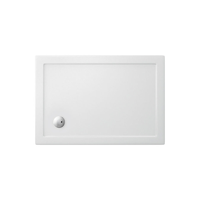 Zamori - White Rectangular 35mm Anti-Bacterial Shower Tray - 1100mm x 800mm - Z1171 Large Image