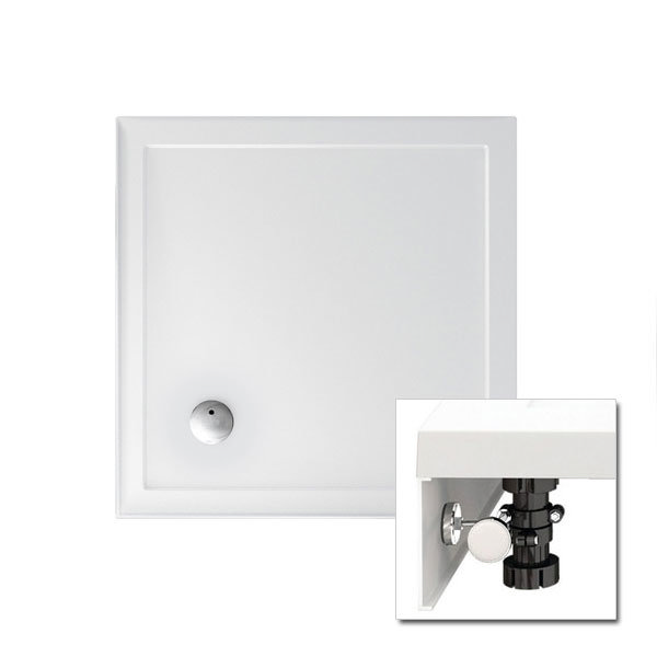 Zamori - 35mm Square Shower Tray with Upstand and Leg & Panel Set - Various Size Options Large Image