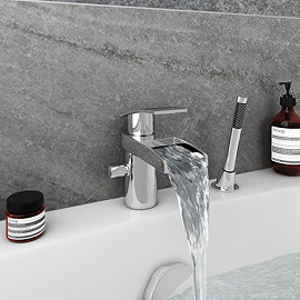 Zen Open Spout Mono Bath Shower Mixer with Shower Kit Large Image