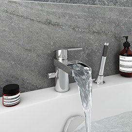 Zen Open Spout Mono Bath Shower Mixer with Shower Kit Large Image