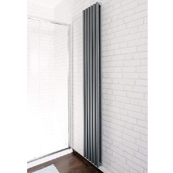 Zeto Vertical Double Panel Radiator - Anthracite (1800 x 354mm) Profile Large Image