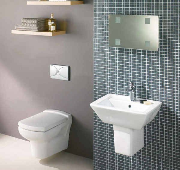 Zeto Wall Hung Ceramic Bathroom Suite Large Image